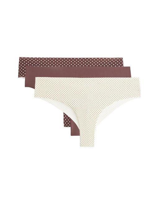 Oysho Brown 3 Invisible Laser-cut Polyamide Blend Brazilian Briefs