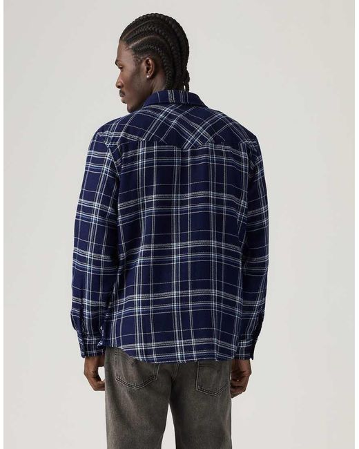 Levi's Blue Relaxed Fit Western Shirt for men