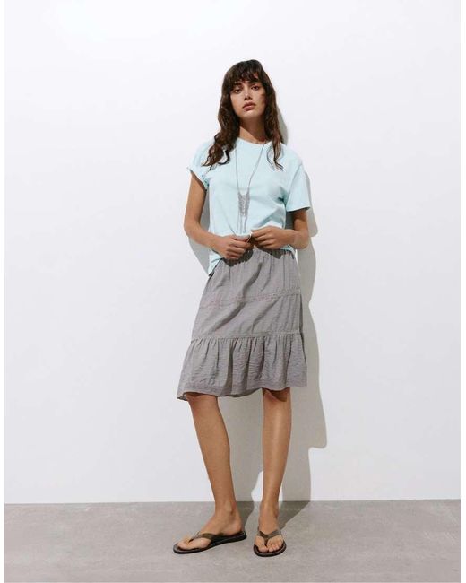 T-Shirt Basic A Maniche Corte Pallido di Pull&Bear in Blue