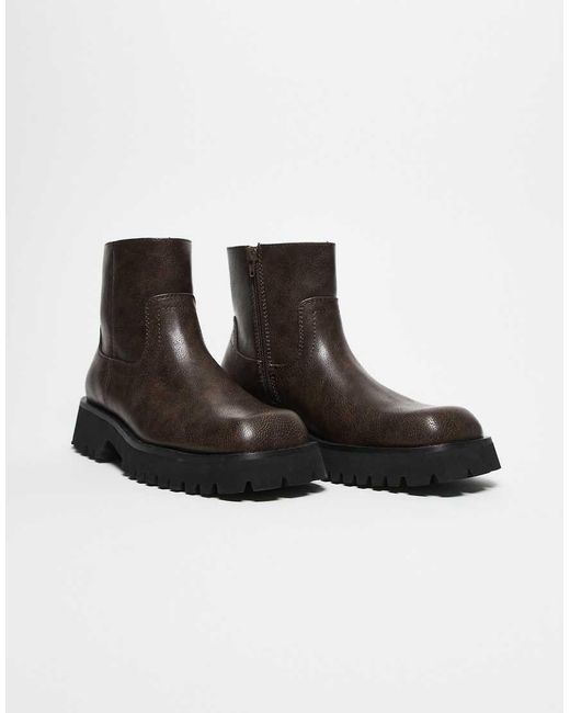 ASOS Black Chunky Chelsea Boots for men
