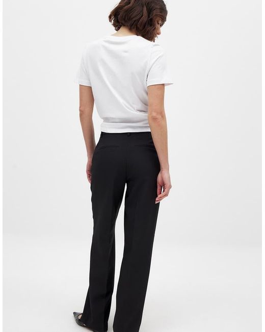 NA-KD Black Tailored Mid Waist Suit Trouser