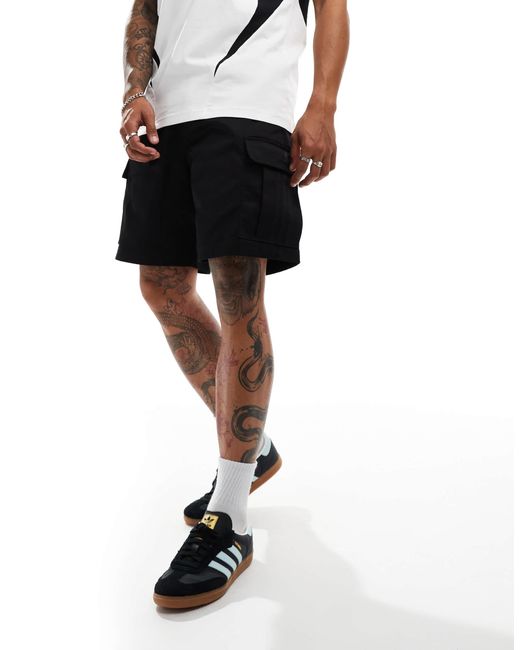 Adidas Originals Black Cargo Shorts for men