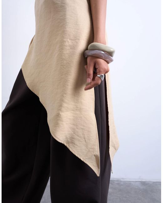 TOPSHOP White – asymmetrisches cupro-oberteil