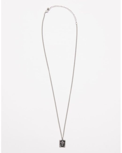 Pendente Rettangolare Argentato di ASOS in Gray da Uomo