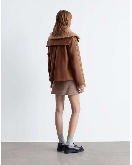 & Other Stories Black Short Peacoat With Strapped Cuffs