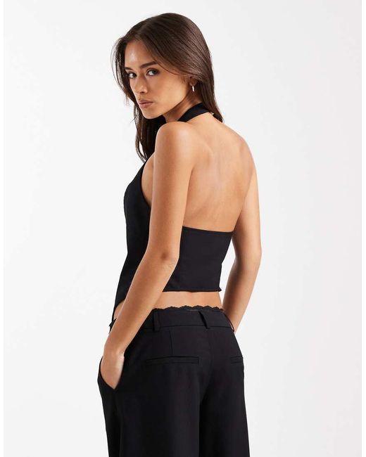 Collusion Black Tailored Fitted Vest Corset