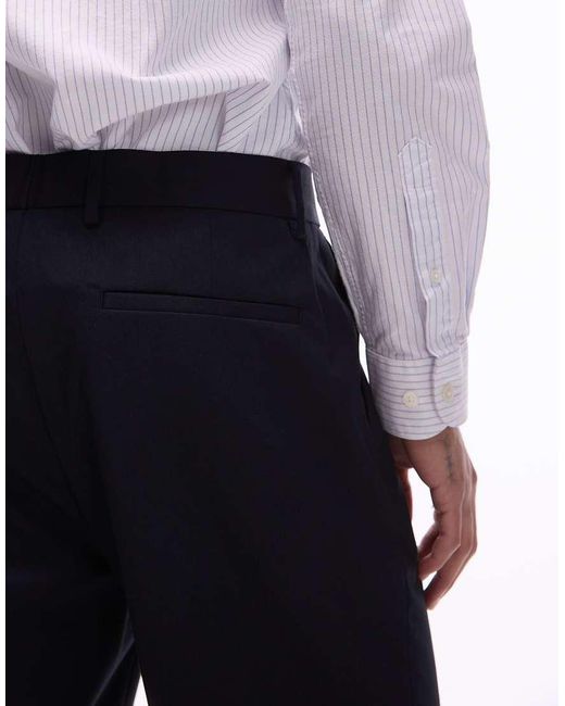 Topman Black Smart Tapered Trousers for men