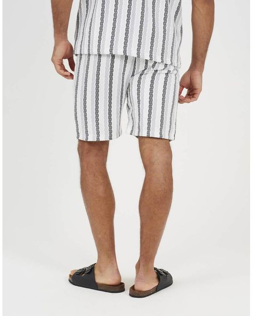 Brave Soul White Regular Fit Shorts for men