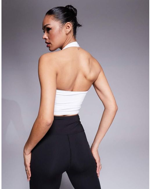 4505 Gray Halter Neck Performance Vest With Inner Bra