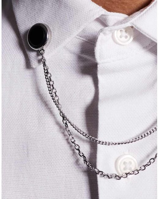 Punte Per Colletto Con Catenine di ASOS in White da Uomo