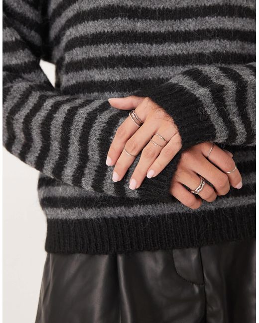 Pull texturé à rayures Jdy en coloris Black