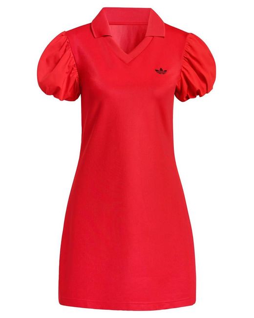 Adidas Originals Red Dress With Balloon Sleeves