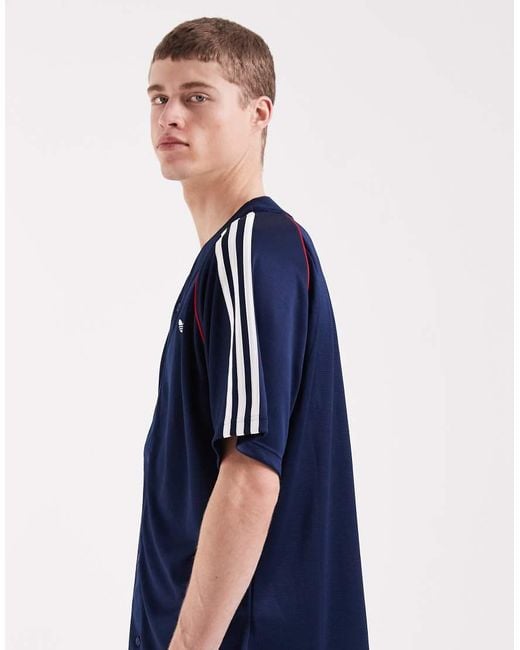 Adidas Originals Blue Adicolor Baseball Jersey for men