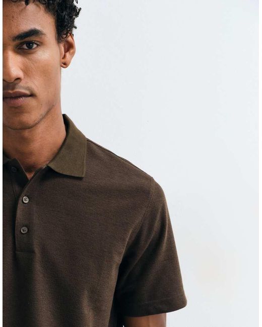 Mango Black Short Sleeve Polo Top for men
