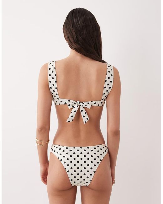 Aray White Polka Dot Bralet Bikini Set