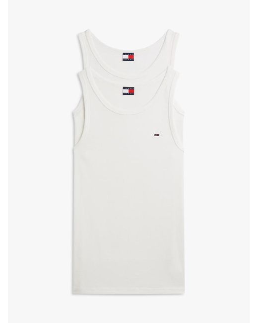 Tommy Hilfiger White 2-Pack Tommy Flag Extra Slim Tank Tops for men