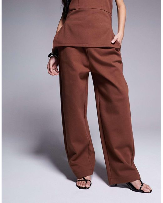 ASOS Brown Structured Interlock Trouser Co Ord