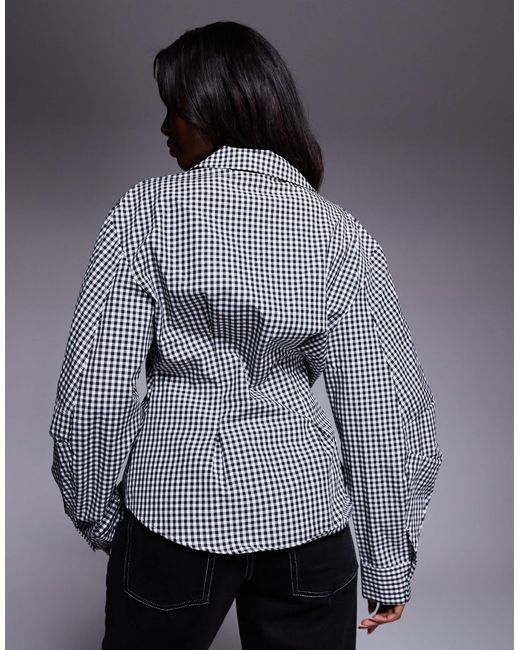 ASOS Gray Wrap Shirt With Cocoon Sleeve