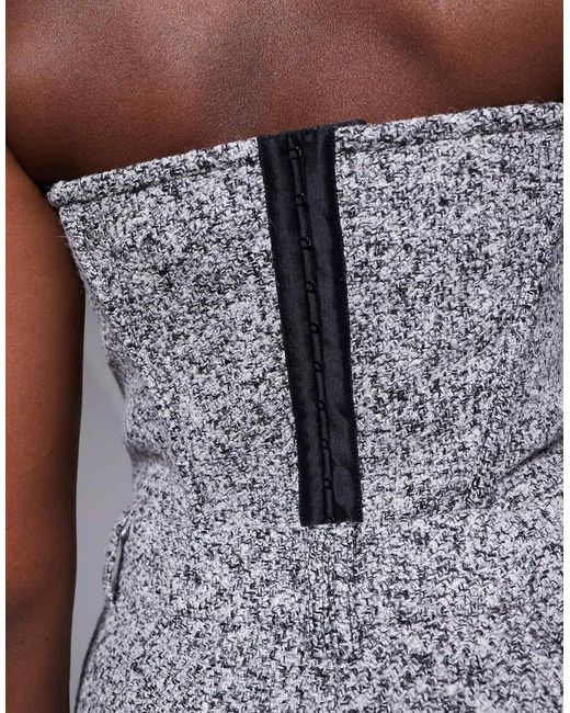 JLUXLABEL Gray All You Need Bandeau Corset Top Co-Ord