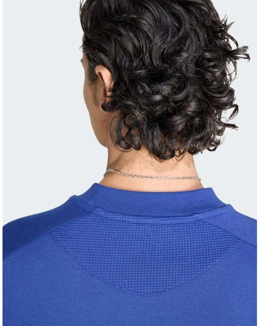 Adidas Originals Blue Italy Tiro Travel Crew Sweatshirt for men