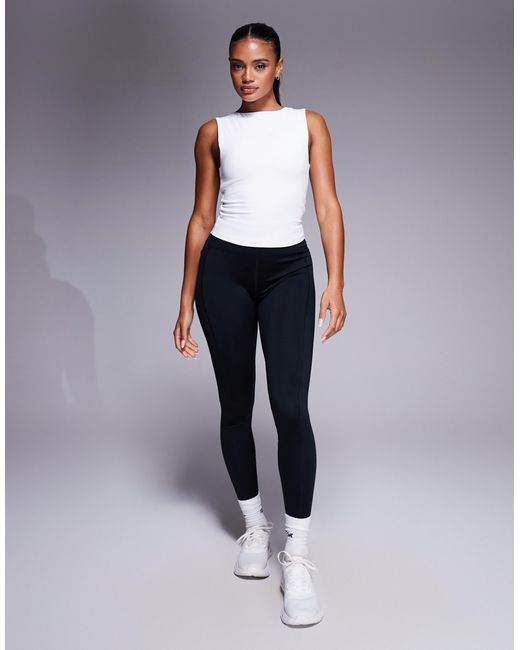 4505 White Icon High Neck Tank With Inner Bra