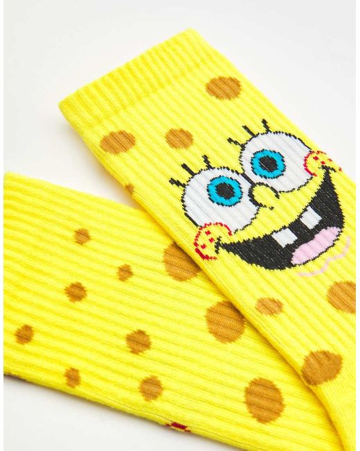 Pull&Bear Black Spongebob Squarepants Socks for men
