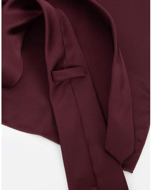 Maya Red Satin Tie Pocket Square Set for men
