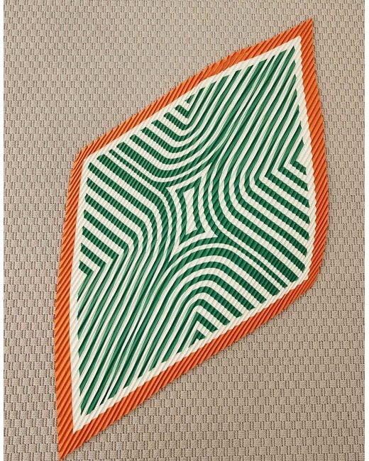 ASOS Green Crinkled Satin Scarf With Geometric Pattern for men