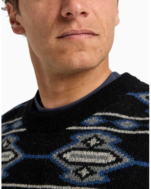 Billabong Black Ranchero Crew Neck Jumper Made Of Acrylic And Wool Thread for men