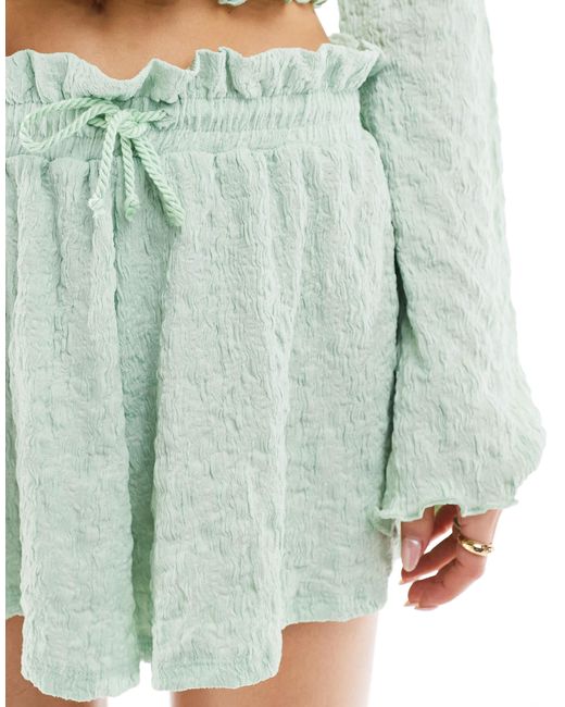 ASOS Green Co-Ord Textured Flippy Shorts