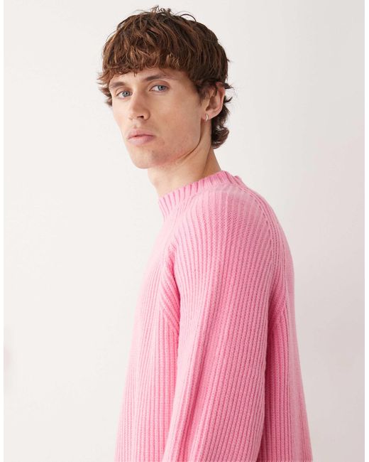 Collusion – kastiger strickpullover in Pink für Herren