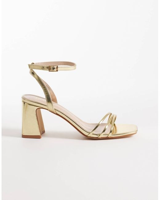 Raid Metallic Kittey Block Heeled Sandals