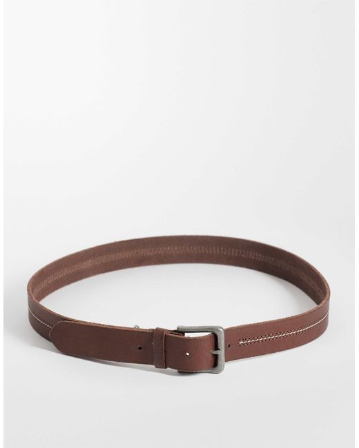 Jack & Jones – ledergürtel in Brown für Herren