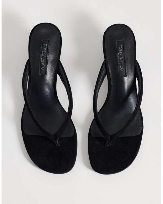 Tony Bianco Black Edgy Heeled Wedge Sandals