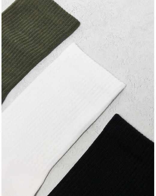 Weekday Black Sports Socks 3 Pack for men