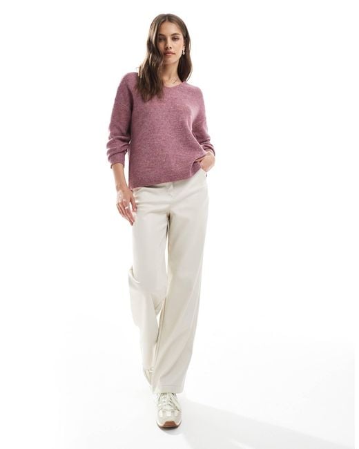 ONLY Purple V Neck Jumper