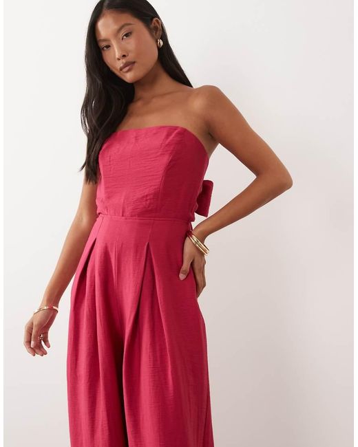 Nobody's Child Petite Rory Linen Mix Tailored Bandeau Jumpsuit