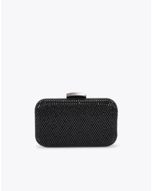 KG by Kurt Geiger Black Fleur Box Clutch