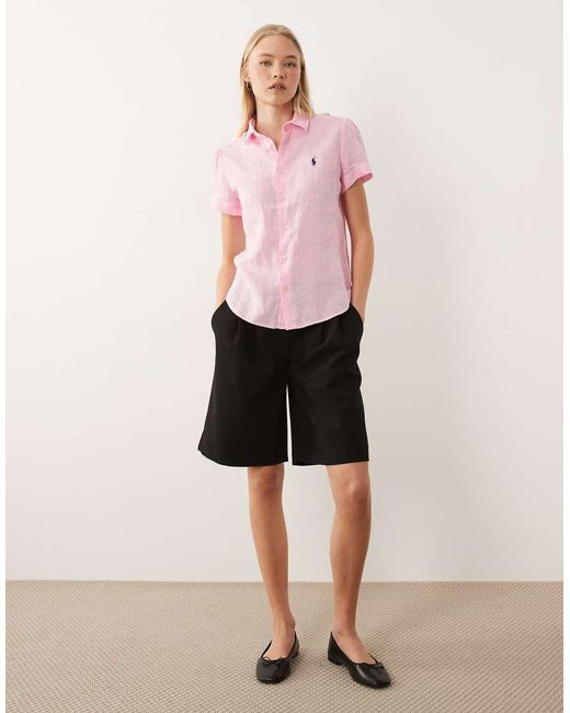 Polo Ralph Lauren Pink Woven Short Sleeve Sport Shirt
