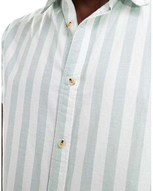 Jack & Jones White Oxford Stripe Shirt for men