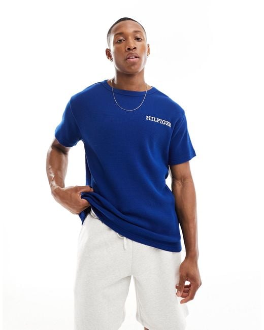 T-shirt confort avec monotype Tommy Hilfiger pour homme en coloris Blue