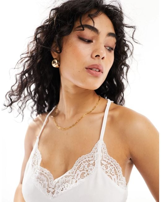 Vero Moda White Lace Back Cami Top