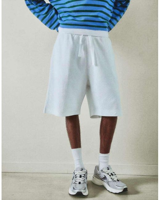 Bershka Blue Loose-Fitting Bermuda Shorts for men