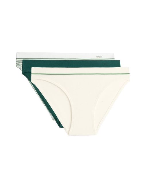 Oysho Blue 3 Piqué Polyamide Blend Classic Briefs