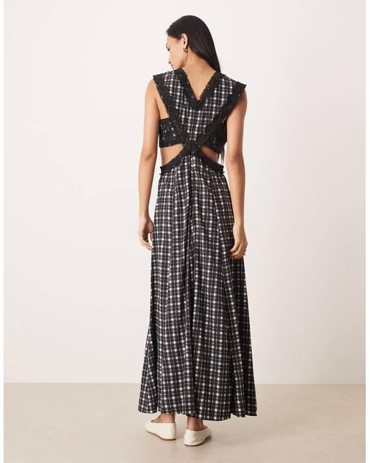 ASOS Multicolor Lace Applique Sleeveless Cut Out Maxi Dress
