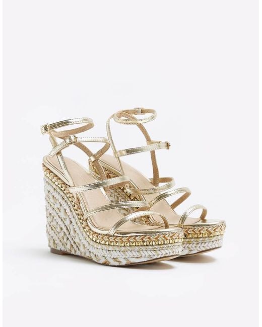 River Island Natural Strappy Wedge