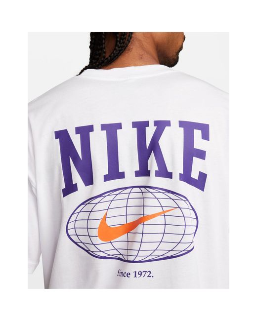 T-shirt bianca con stampa del logo sulla schiena di Nike in White da Uomo