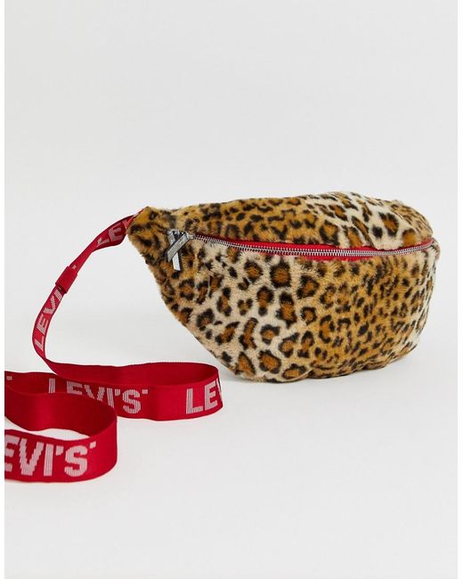 Sac banane léopard oversize avec sangle à logo Levi's en coloris Red