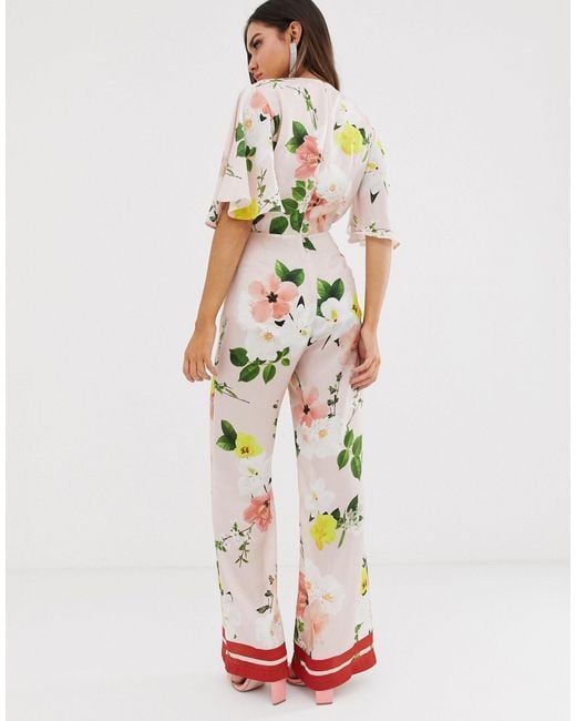 floral batwing jumpsuit