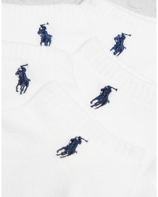 Confezione da 6 paia di calzini sportivi bianchi con logo di Polo Ralph Lauren in White